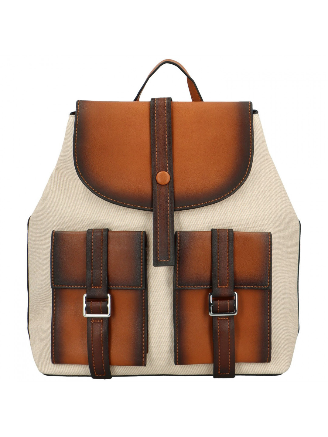 Stylový dámský koženkový batůžek Jeanar krémový